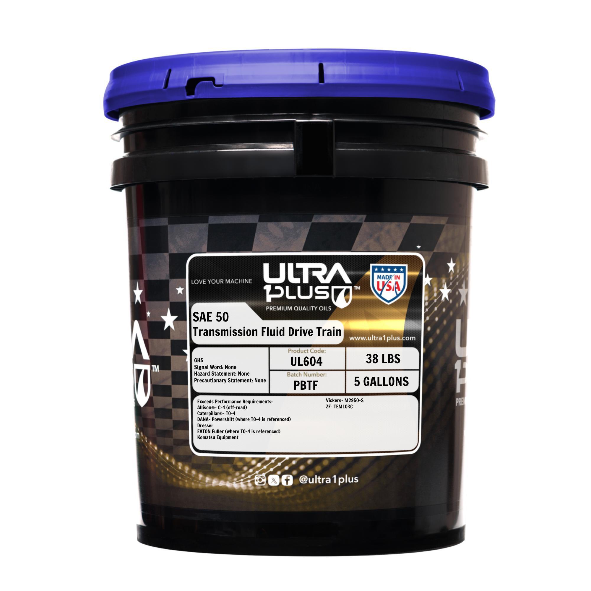 Ultra1Plus SAE 50 Transmission Drivetrain Fluid - TO-4, 5 Gal., Model# UL604